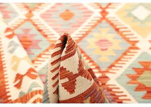 Tappeto Kilim Geometrico Rosso Mattone Beige 165x243 Cm
