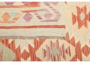 Tappeto Kilim Geometrico Avorio Terracotta 153x208 Cm