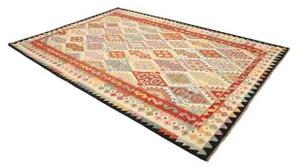 Tappeto Kilim Geometrico Multicolore Rosso 208x291 Cm