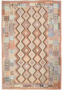 Tappeto Kilim Geometrico Arancione Marrone 202x296 Cm