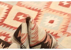 Tappeto Kilim Geometrico Avorio Terracotta 200x295 Cm