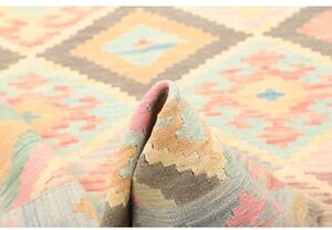 Tappeto Kilim Geometrico Celeste Beige 120x178 Cm