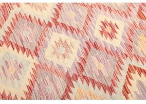 Tappeto Kilim Geometrico Beige Rosso Mattone 143x207 Cm