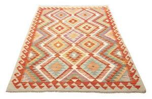 Tappeto Kilim Geometrico Arancione Multicolore 123x185 Cm
