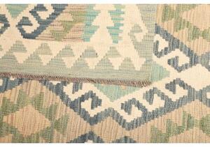 Tappeto Kilim Geometrico Beige Azzurro 154x199 Cm