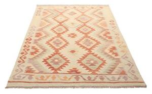 Tappeto Kilim Geometrico Avorio Terracotta 153x208 Cm