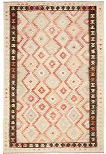 Tappeto Kilim Geometrico Avorio Terracotta 200x295 Cm