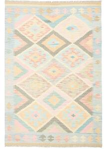 Tappeto Kilim Geometrico Celeste Beige 120x178 Cm