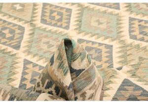 Tappeto Kilim Geometrico Verde Salvia Beige 207x289 Cm