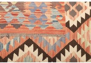 Tappeto Kilim Geometrico Arancione Marrone 202x296 Cm