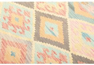 Tappeto Kilim Geometrico Celeste Beige 120x178 Cm