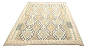 Tappeto Kilim Geometrico Beige Azzurro 154x199 Cm
