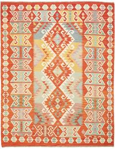 Tappeto Kilim Geometrico Rosso Multicolore 152x193 Cm