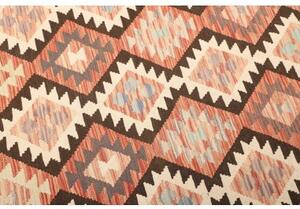 Tappeto Kilim Geometrico Arancione Marrone 202x296 Cm