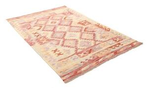 Tappeto Kilim Geometrico Beige Rosso Mattone 143x207 Cm