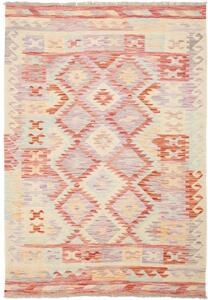 Tappeto Kilim Geometrico Beige Rosso Mattone 143x207 Cm