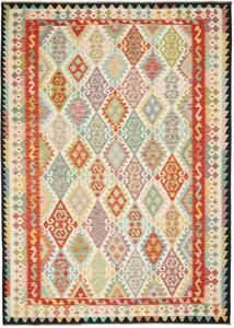 Tappeto Kilim Geometrico Multicolore Rosso 208x291 Cm