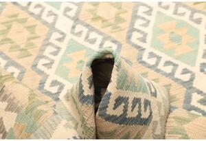 Tappeto Kilim Geometrico Beige Azzurro 154x199 Cm