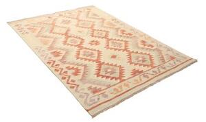 Tappeto Kilim Geometrico Avorio Terracotta 153x208 Cm