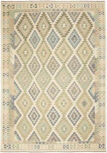 Tappeto Kilim Geometrico Verde Salvia Beige 207x289 Cm