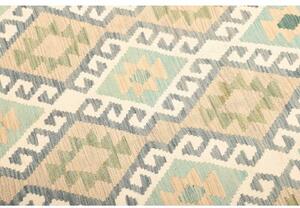 Tappeto Kilim Geometrico Beige Azzurro 154x199 Cm
