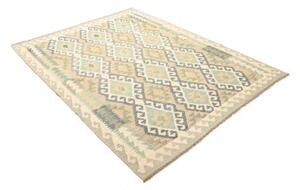 Tappeto Kilim Geometrico Beige Azzurro 154x199 Cm