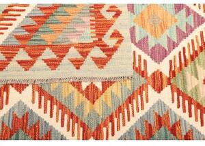 Tappeto Kilim Geometrico Arancione Multicolore 123x185 Cm