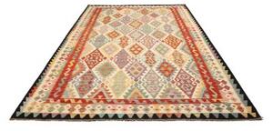 Tappeto Kilim Geometrico Multicolore Rosso 208x291 Cm