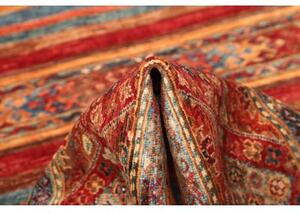 Tappeto Samarkand Geometrico Rosso Mattone Blu Avio Corsia 80x304 Cm