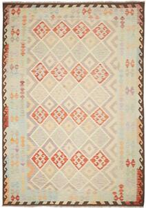 Tappeto Kilim Geometrico Beige Arancione 211x302 Cm