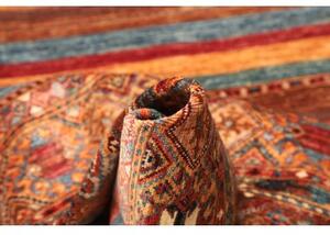 Tappeto Samarkand Geometrico Rosso Ruggine Blu Petrolio Corsia 81x307 Cm