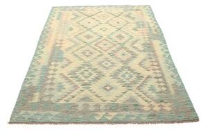 Tappeto Kilim Geometrico Turchese Avorio 125x182 Cm