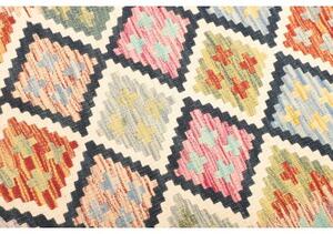 Tappeto Kilim Geometrico Avorio Multicolore 104x188 Cm