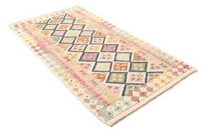Tappeto Kilim Geometrico Avorio Multicolore 104x188 Cm