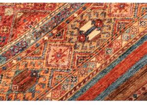 Tappeto Samarkand Geometrico Rosso Mattone Blu Petrolio Corsia 82x294 Cm