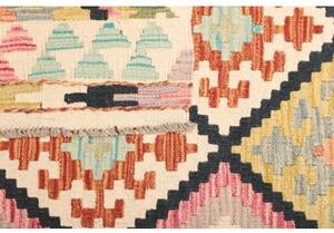 Tappeto Kilim Geometrico Avorio Multicolore 98x183 Cm