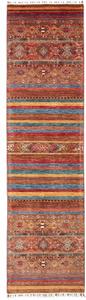 Tappeto Samarkand Geometrico Rosso Ruggine Blu Petrolio Corsia 81x307 Cm
