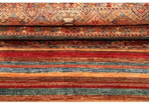 Tappeto Samarkand Geometrico Rosso Mattone Blu Avio Corsia 80x304 Cm