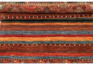 Tappeto Samarkand Geometrico Rosso Ruggine Blu Petrolio Corsia 81x307 Cm