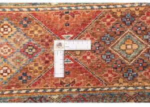 Tappeto Samarkand Geometrico Rosso Ruggine Blu Petrolio Corsia 81x307 Cm