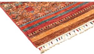 Tappeto Samarkand Geometrico Rosso Ruggine Blu Petrolio Corsia 81x307 Cm