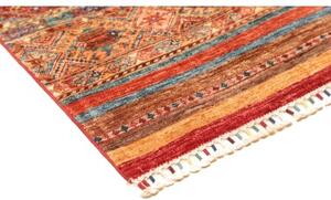 Tappeto Samarkand Geometrico Rosso Mattone Blu Petrolio Corsia 82x294 Cm