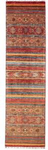 Tappeto Samarkand Geometrico Rosso Mattone Blu Petrolio Corsia 82x294 Cm
