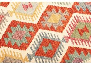 Tappeto Kilim Geometrico Arancione Avorio 128x188 Cm