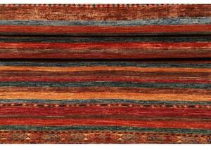 Tappeto Samarkand Geometrico Rosso Mattone Blu Petrolio Corsia 82x294 Cm