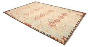 Tappeto Kilim Geometrico Beige Arancione 211x302 Cm