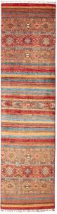 Tappeto Samarkand Geometrico Rosso Mattone Blu Avio Corsia 80x304 Cm