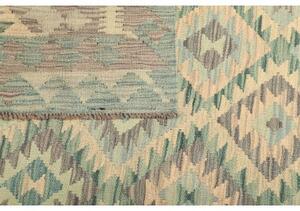 Tappeto Kilim Geometrico Turchese Avorio 125x182 Cm
