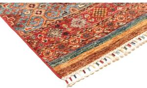 Tappeto Samarkand Geometrico Rosso Ruggine Blu Corsia 82x292 Cm
