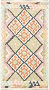 Tappeto Kilim Geometrico Avorio Multicolore 98x183 Cm